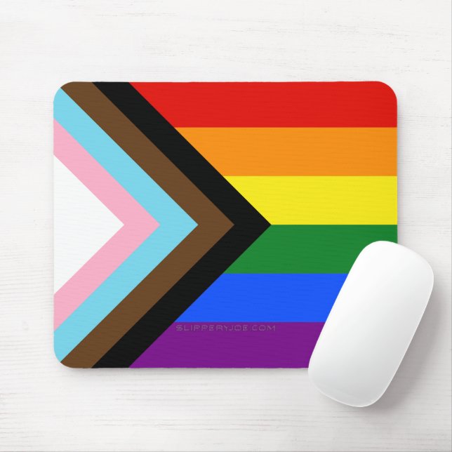 SlipperyJoe's Progress Pride Flag Gay-Geschenke LG Mousepad (Mit Mouse)