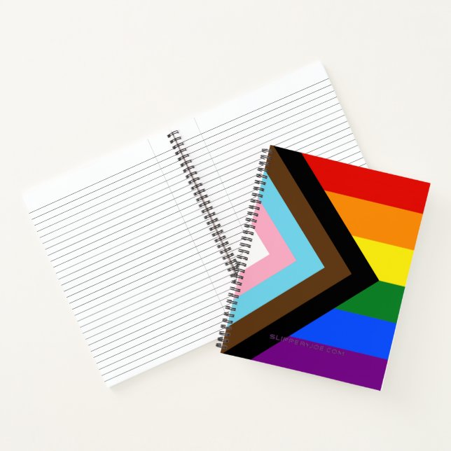 SlipperyJoe's Progress Pride Flag Gay-Geschenke LG Notizbuch (Innenseite)