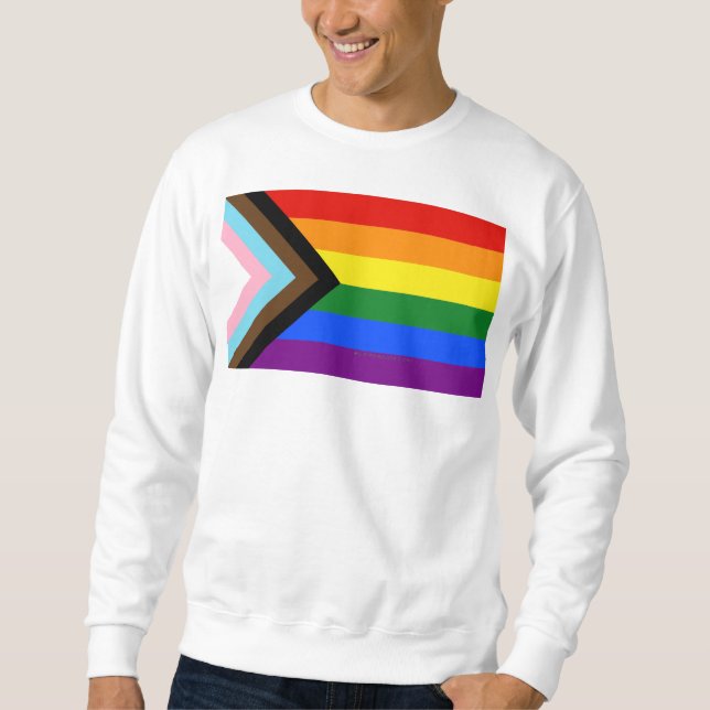 SlipperyJoe's Progress Pride Flag Gay-Geschenke LG Sweatshirt (Vorderseite)