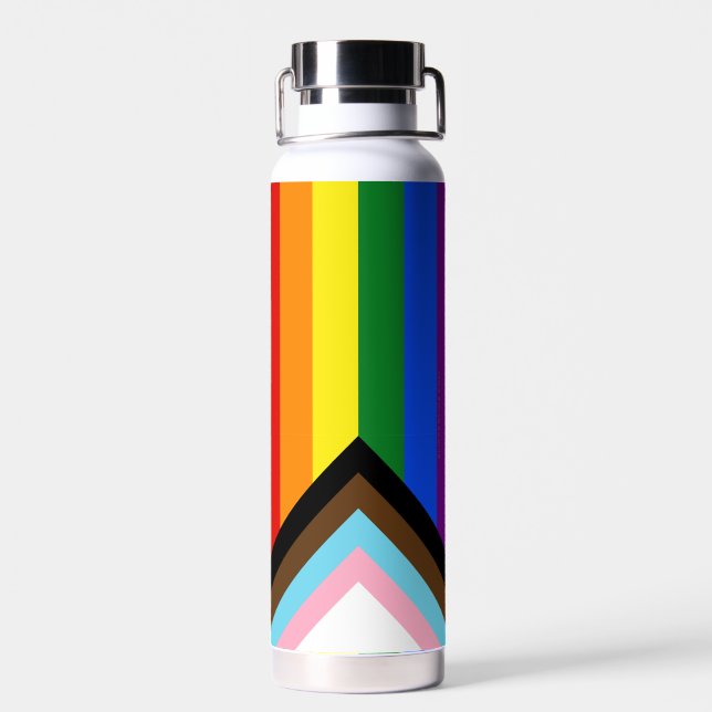 SlipperyJoe's Progress Pride Flag Gay-Geschenke LG Trinkflasche (Rückseite)