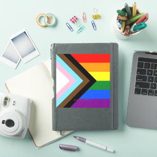 SlipperyJoe's Progress Pride Flag sechs klassische Aufkleber