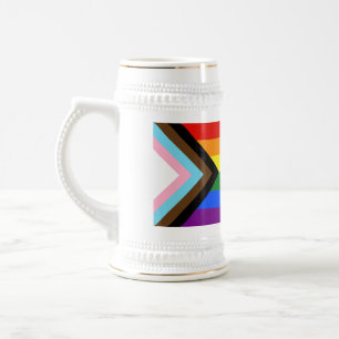 SlipperyJoe's Progress Pride Flag sechs klassische Bierglas