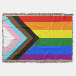 SlipperyJoe's Progress Pride Flag sechs klassische Decke