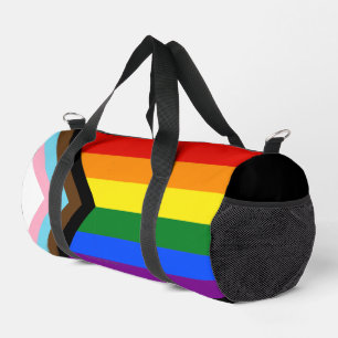 SlipperyJoe's Progress Pride Flag sechs klassische Duffle Bag