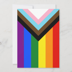 SlipperyJoe's Progress Pride Flag sechs klassische Feiertagskarte