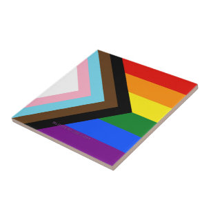 SlipperyJoe's Progress Pride Flag sechs klassische Fliese