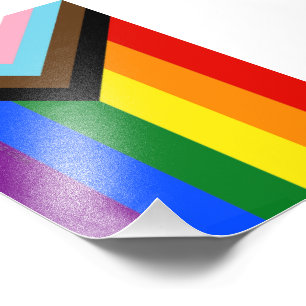 SlipperyJoe's Progress Pride Flag sechs klassische Fotodruck