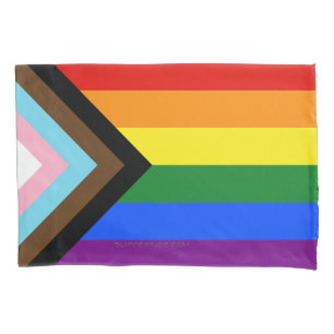 SlipperyJoe's Progress Pride Flag sechs klassische Kissenbezug