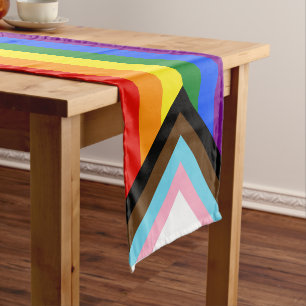 SlipperyJoe's Progress Pride Flag sechs klassische Kurzer Tischläufer