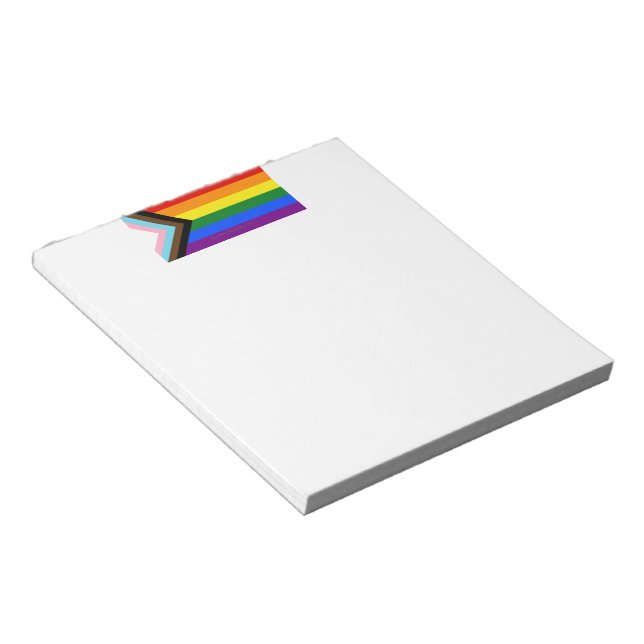 SlipperyJoe's Progress Pride Flag sechs klassische Notizblock (angewinkelt)