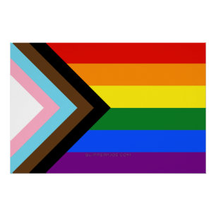 SlipperyJoe's Progress Pride Flag sechs klassische Poster