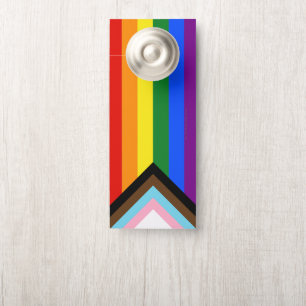 SlipperyJoe's Progress Pride Flag sechs klassische Türanhänger