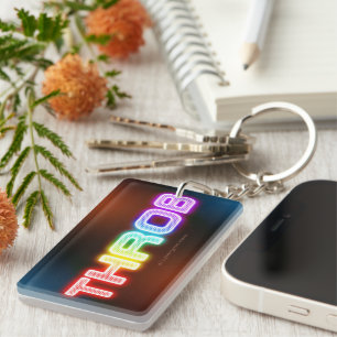 SlipperyJoe's pulsierender regenbogenartiger Gradi Schlüsselanhänger