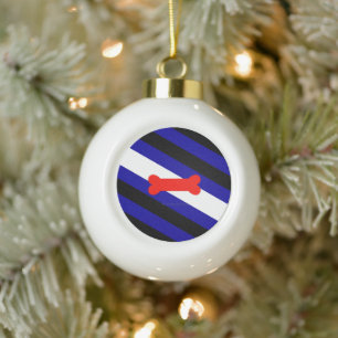 SlipperyJoe's Puppy-Play-Pride-Flag fetishes LGBTQ Keramik Kugel-Ornament