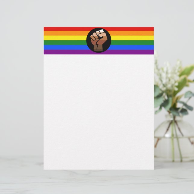 SlipperyJoe's Quee Gay-Gay-Geschenke "People of Co Briefbogen (Stehend Vorderseite)