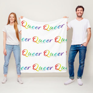 SlipperyJoe's quee Stolzfarben Wort bunt vib Fleecedecke