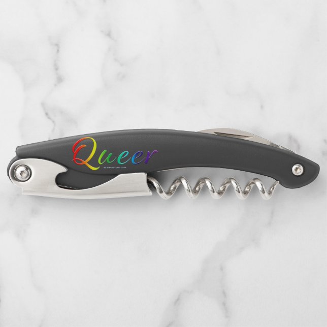 SlipperyJoe's quee Stolzfarben Wort bunt vib Kellnermesser (Vorderseite)