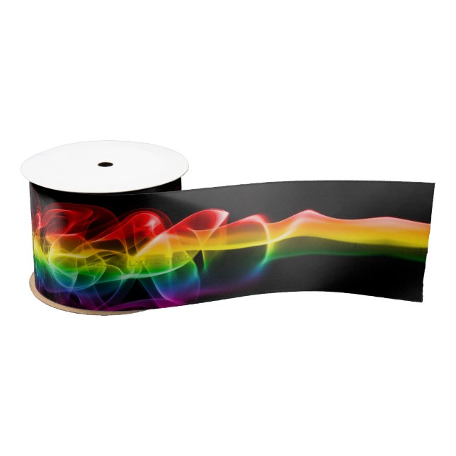 SlipperyJoe's Rainbow smoke vapor ripple rainbow c Satinband (Spule)
