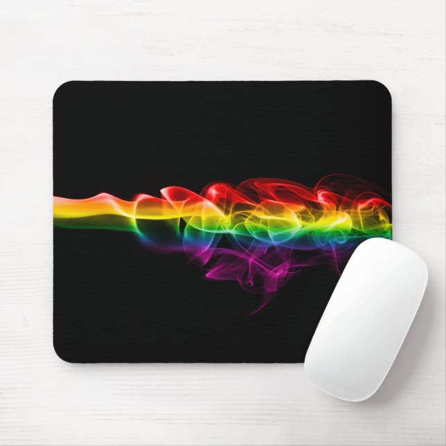 SlipperyJoe's Rainbow smoke vapour ripple rainbow  Mousepad (Mit Mouse)
