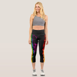 SlipperyJoe's rauchlebendige Regenbogenfarben feie Capri Leggings