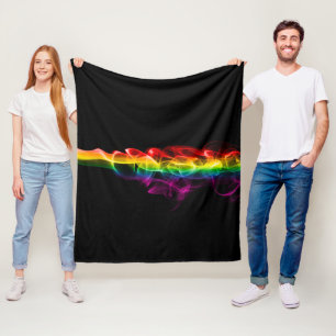 SlipperyJoe's rauchlebendige Regenbogenfarben feie Fleecedecke
