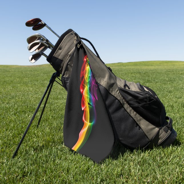 SlipperyJoe's rauchlebendige Regenbogenfarben feie Golfhandtuch (Gras)