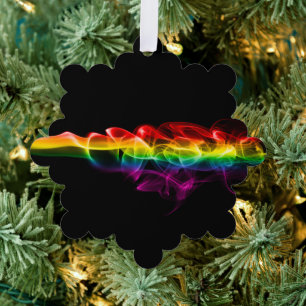 SlipperyJoe's rauchlebendige Regenbogenfarben feie Ornament Karte