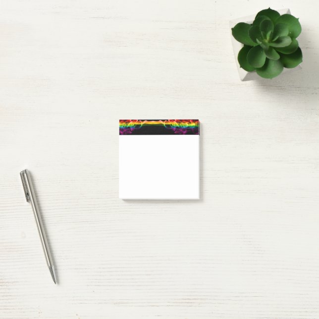 SlipperyJoe's rauchlebendige Regenbogenfarben feie Post-it Klebezettel (Büro)