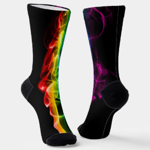 SlipperyJoe's rauchlebendige Regenbogenfarben feie Socken