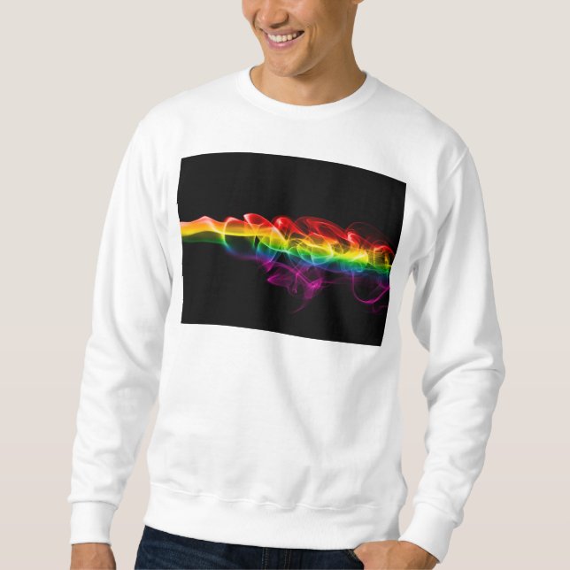 SlipperyJoe's rauchlebendige Regenbogenfarben feie Sweatshirt (Vorderseite)