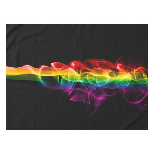 SlipperyJoe's rauchlebendige Regenbogenfarben feie Tischdecke (Vorderseite (Horizontal))