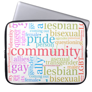 SlipperyJoe's Regenbogen-Community Wörter farbenfr Laptopschutzhülle