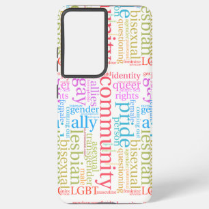 SlipperyJoe's Regenbogen-LGBTQ+-Community-Wortwolk Samsung Galaxy Hülle