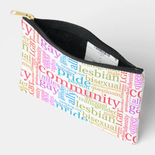 SlipperyJoe's Regenbogen-LGBTQ+-Community-Wortwolk Zubehörtasche