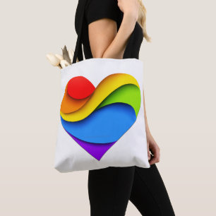 SlipperyJoe's Regenbogen-Schicht-Herzform rot oran