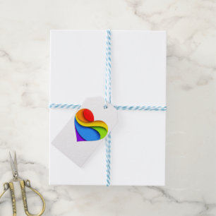 SlipperyJoe's Regenbogen-Schicht-Herzform rot oran Geschenkanhänger