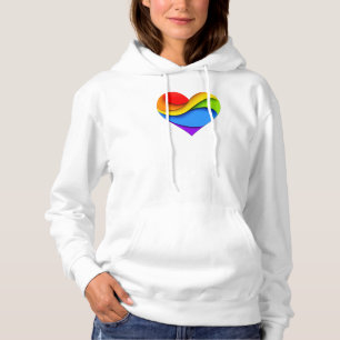 SlipperyJoe's Regenbogen-Schicht-Herzform rot oran Hoodie