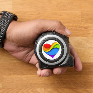SlipperyJoe's Regenbogen-Schicht-Herzform rot oran Maßband