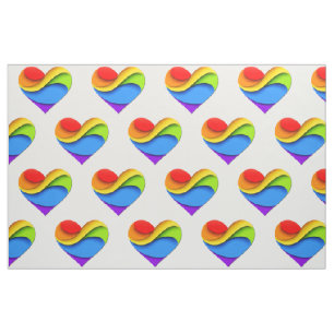 SlipperyJoe's Regenbogen-Schicht-Herzform rot oran Stoff