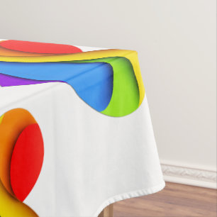 SlipperyJoe's Regenbogen-Schicht-Herzform rot oran Tischdecke