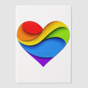 SlipperyJoe's Regenbogen-Schichten-Herzform rot or