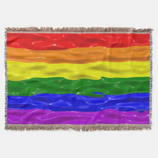 SlipperyJoe's Regenbogenfarben glänzen Flüssigkeit Decke (Vorderseite)