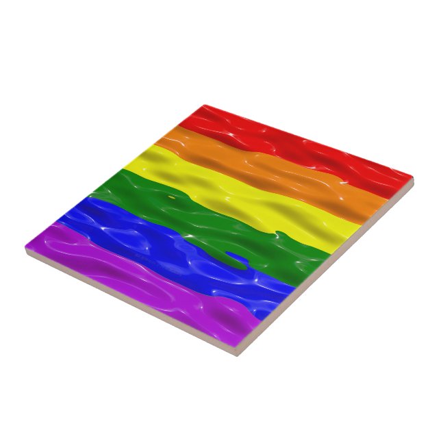 SlipperyJoe's Regenbogenfarben glänzen Flüssigkeit Fliese (Seite)