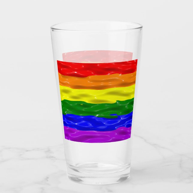 SlipperyJoe's Regenbogenfarben glänzen Flüssigkeit Glas (Vorderseite)