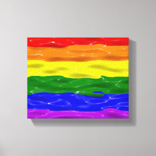 SlipperyJoe's Regenbogenfarben glänzen Flüssigkeit Leinwanddruck