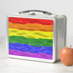 SlipperyJoe's Regenbogenfarben glänzen Flüssigkeit Metall Brotdose