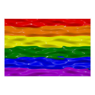 SlipperyJoe's Regenbogenfarben glänzen Flüssigkeit Poster