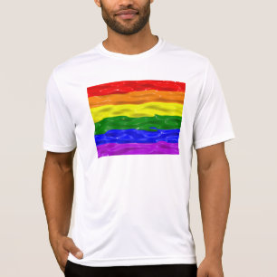 SlipperyJoe's Regenbogenfarben glänzen Flüssigkeit T-Shirt