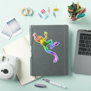 SlipperyJoe's regenbogenfarbener Frosch gerenderte Aufkleber