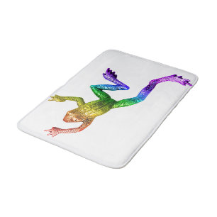 SlipperyJoe's regenbogenfarbener Frosch gerenderte Badematte